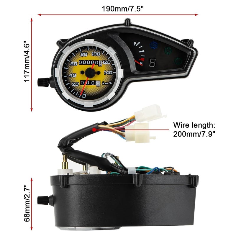 psler Speedometer for Hawk 250 - Motorcycle Speedometer Motorcycle Tachometer Dirt Bike Odometer Fuel Gauge for Hawk 250 Hawk 250CC,1 PCS - Image 5